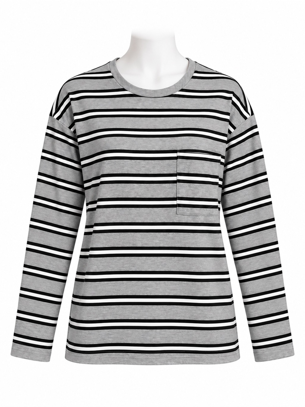 Size M TNA Aritzia Mighty Cotton Fletch Longsleeve Grey Striped Pocket Tee